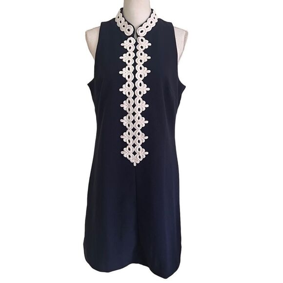 Lilly Pulitzer Callista Ottoman Sheath Dress in Navy Large NEW MSRP $168 - Picture 3 of 9
